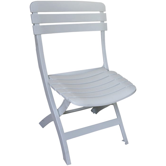 Cadeira Plástica Dobrável Ripada Branca Antares