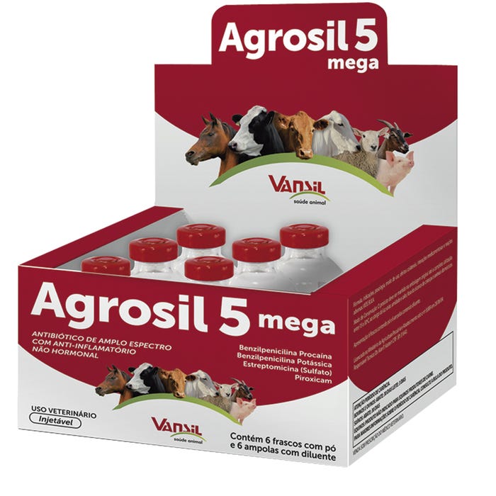 Agrosil 5 Mega Vansil Antibiótico de Amplo Espectro