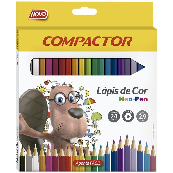 Lápis de Cor 24 Cores Compactor Neo Pen