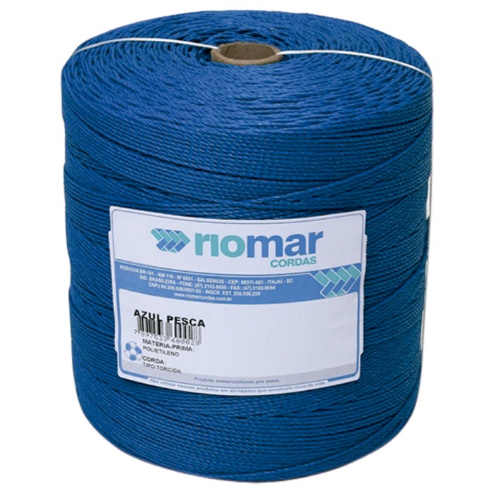 Corda de Nylon para Pesca 3mm Torcida Azul 620m Riomar