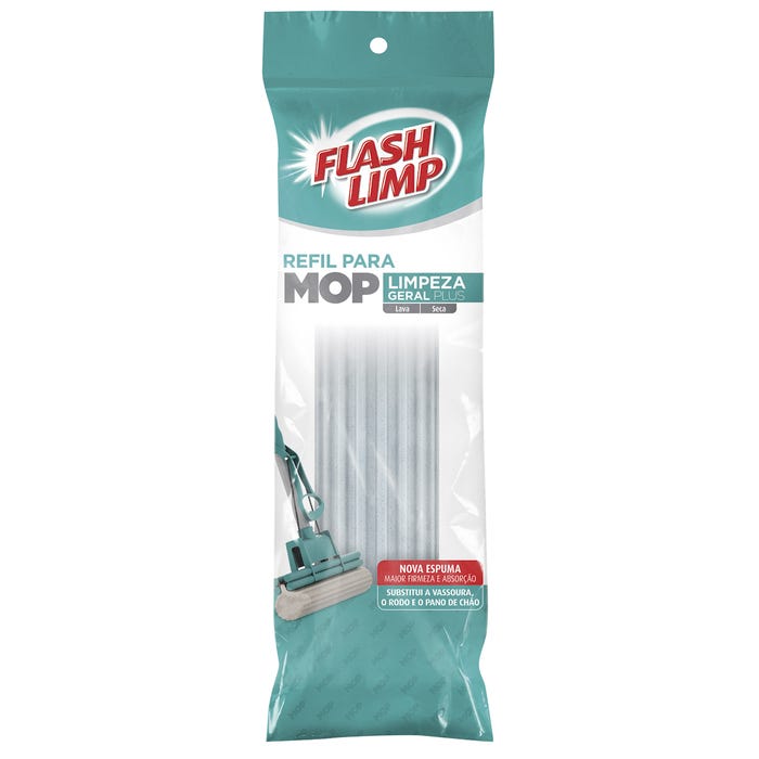 Refil Mop para Rodo de Limpeza Geral Flash Limp