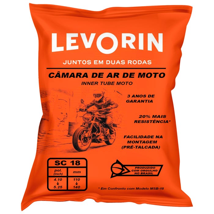 Câmara de Ar Moto Aro 18 Enduro SC Levorin