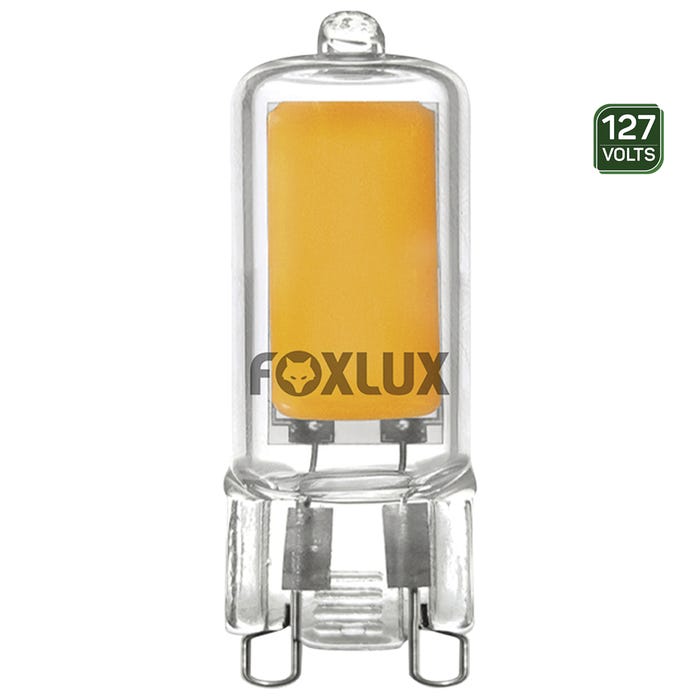 Lâmpada LED de Filamento Halopin 2W 127V Luz Amarela Foxlux#V