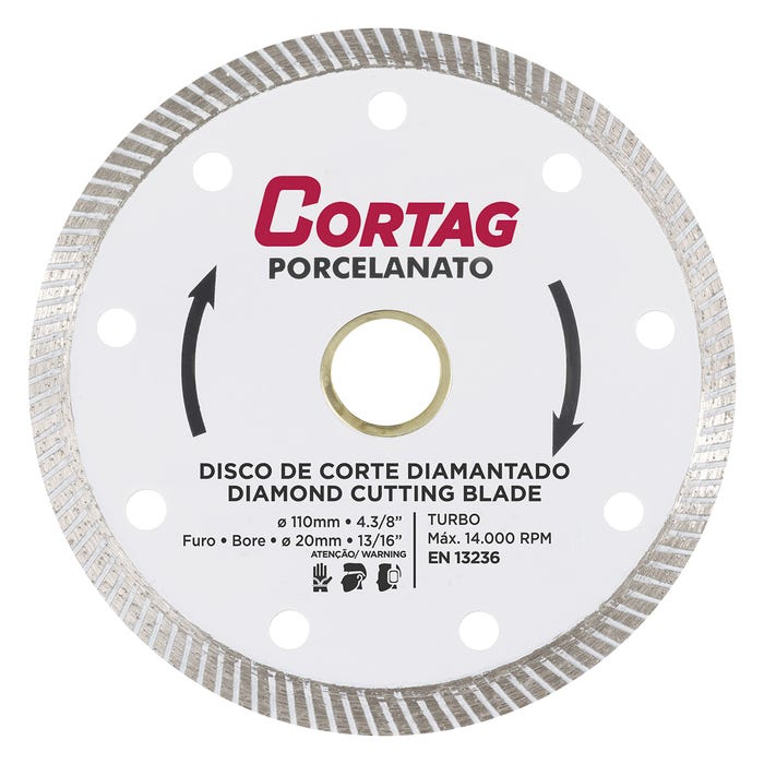 Disco Corte Diamantado Porcelanato 110x20mm Cortag