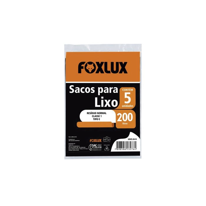 Saco de Lixo 200L 90x115cm Foxlux #V