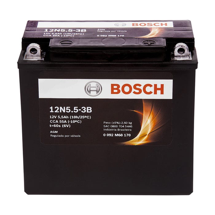 Bateria Moto 05,5Ah 12N5.5-3B Bosch