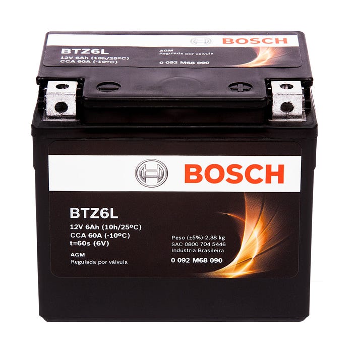 Bateria Moto 06Ah BTZ6L-BS Bosch