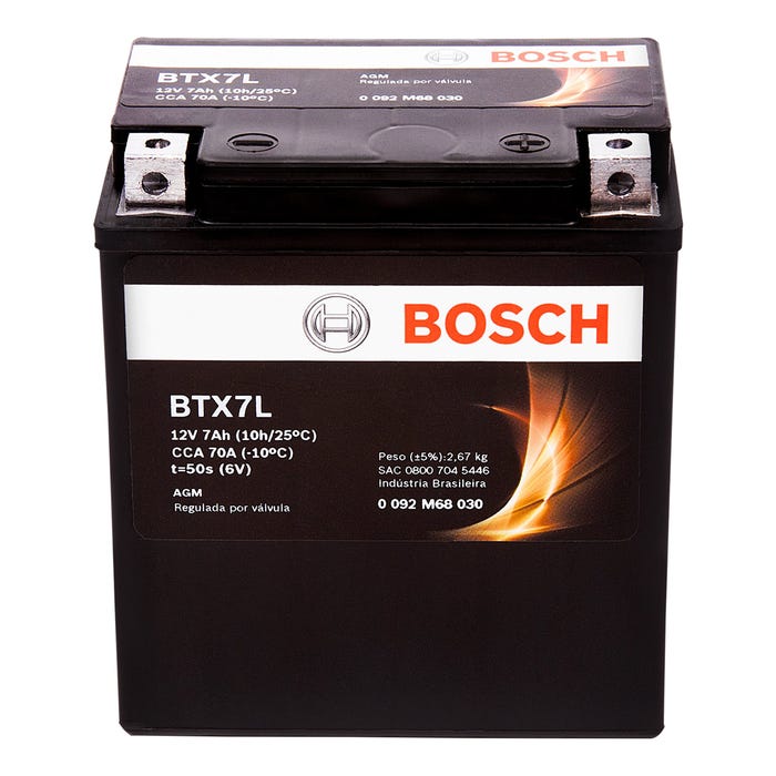 Bateria Moto 07Ah BTX7L-BS Bosch