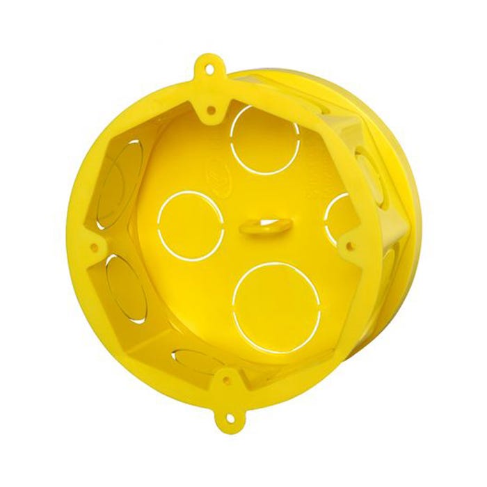 Caixa de Luz 4x4 Krona com Fundo Móvel em Plástico Amarelo