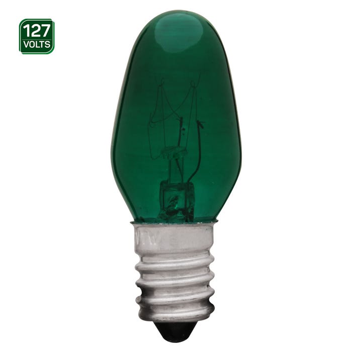 Lâmpada Incandescente Chupeta 7W 127V E14 Verde Empalux #ID