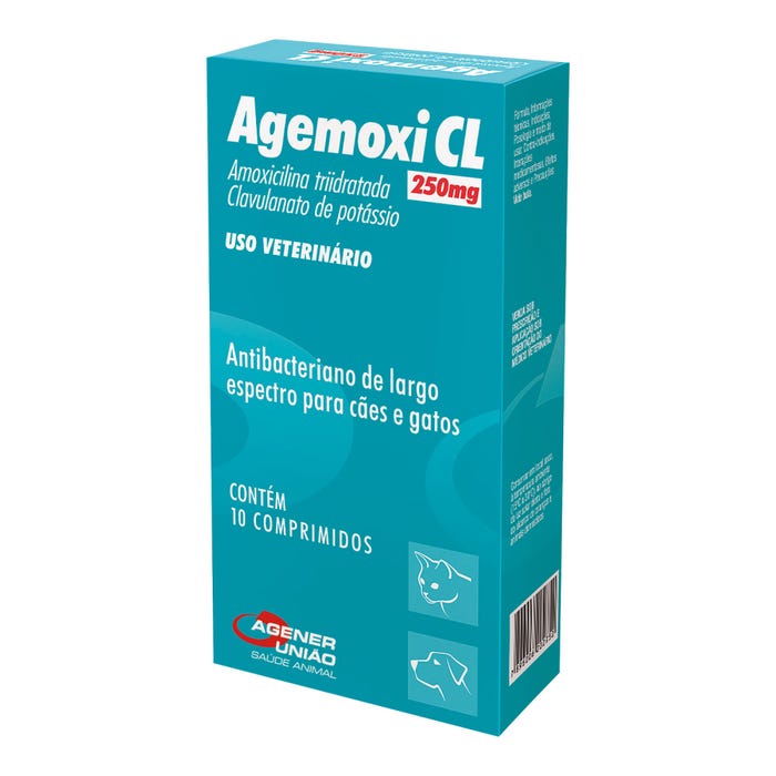 Agemoxi CL 250mg C/10 Comprimidos Agener União Pet