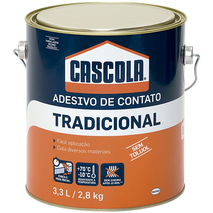 Cola Adesivo de Contato Cascola Tradicional 3,3L / 2,8Kg sem Toluol