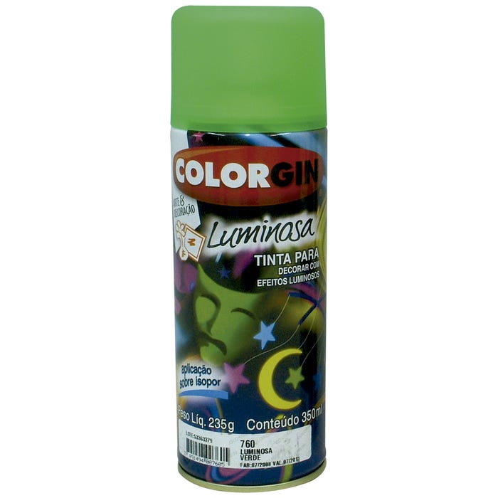 Tinta Spray Colorgin Luminosa 350ml Cores Variadas