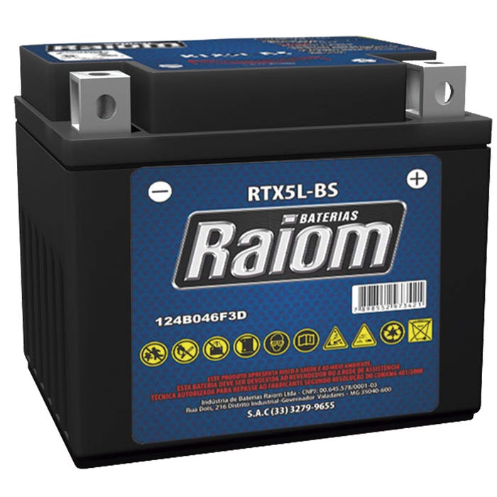 Bateria Moto 5A RTX5L-BS Raiom