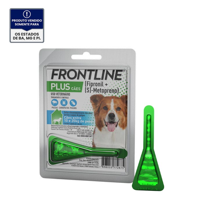 Frontline Plus M Cães de 10 a 20 kg